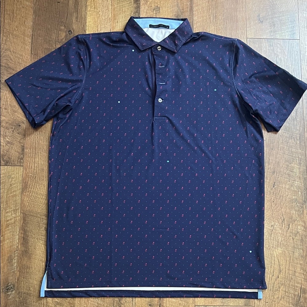 Greyson Dark Blue Polo with Red Accents